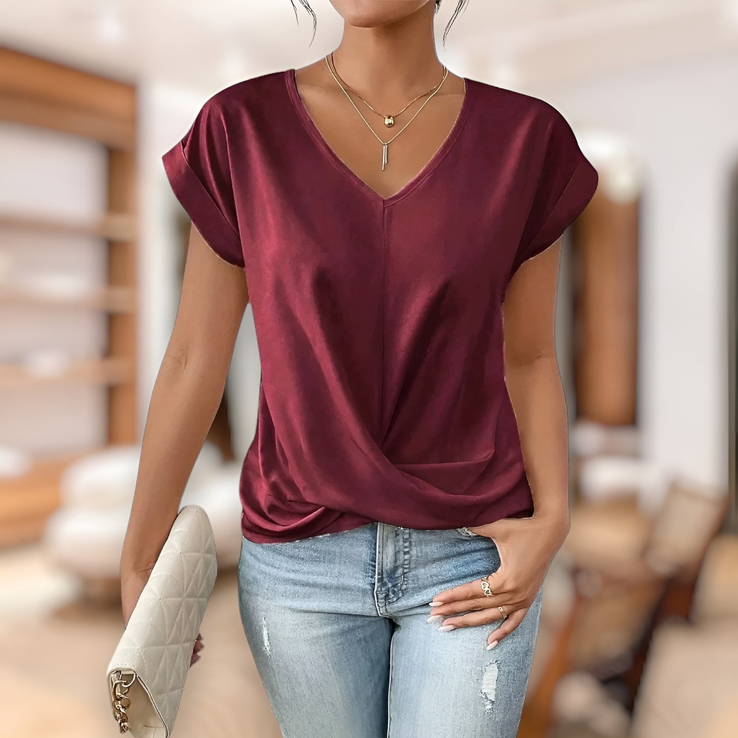Sofie | T-shirt med hjärtformad urringning