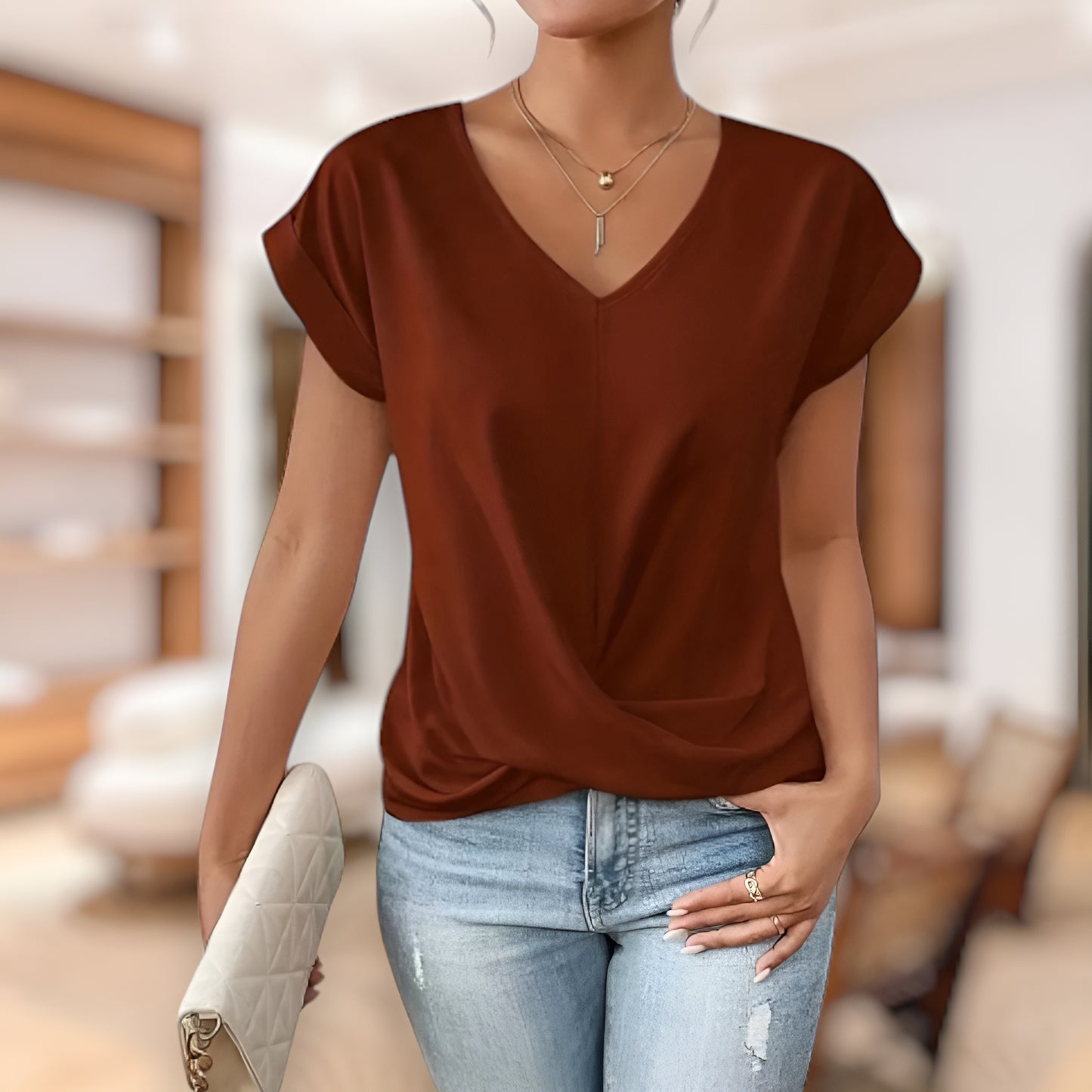 Sofie | T-shirt med hjärtformad urringning